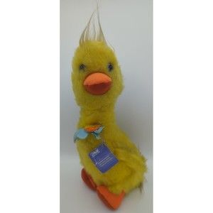 Vintage Steiff Comic Ente 13" Yellow Duck w/Orange Beek & Orange Feet